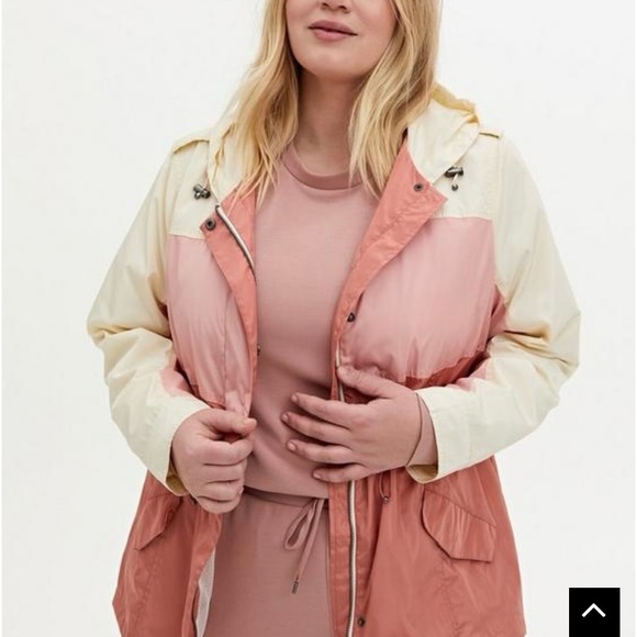 Torrid Nylon Color Block Rain Jacket - Picture 1 of 15